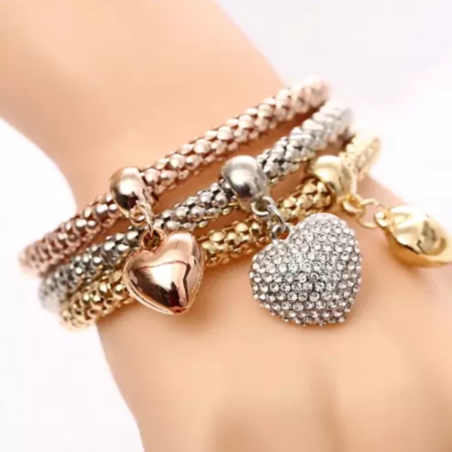 Gorgeous Three Bracelet Silver/Rose Gold/Gold